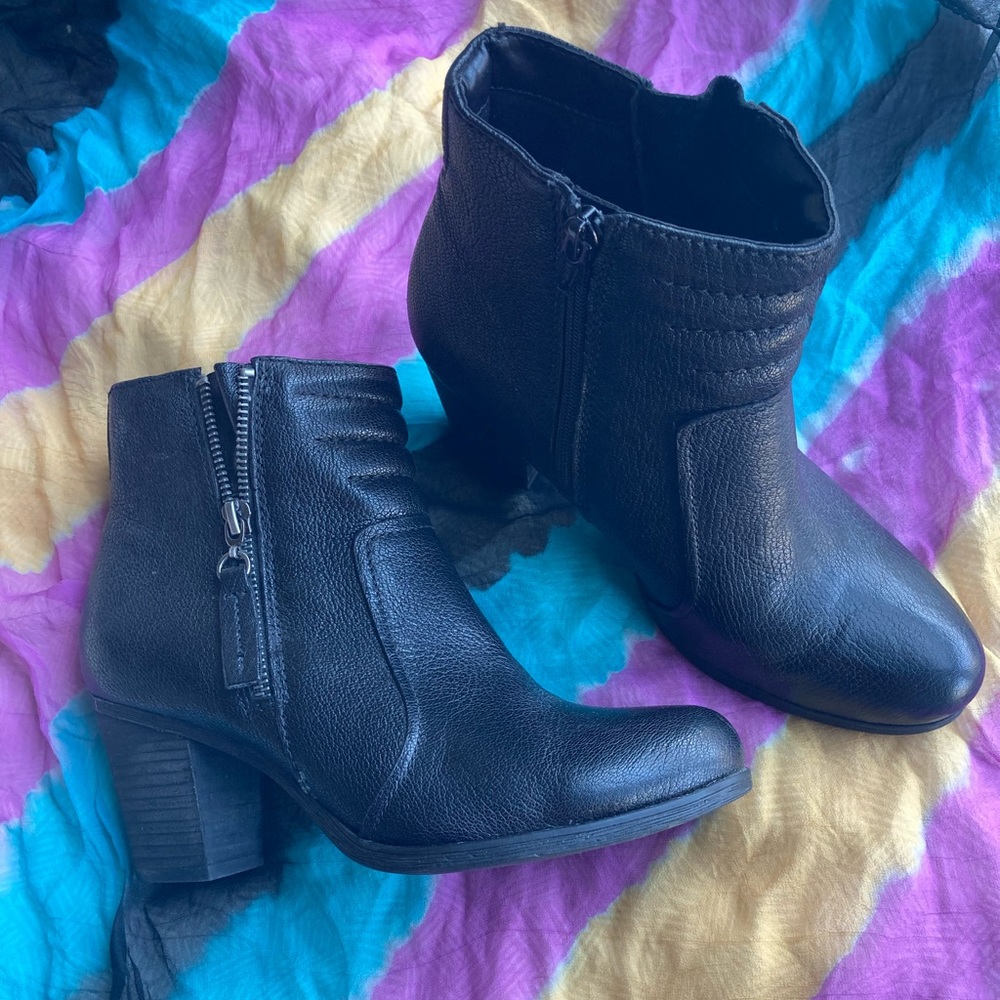 Black Leather Ankle Boots